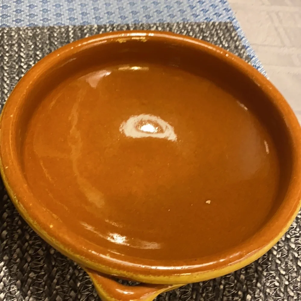 Clay Ceramic Mustard/Brown Clay Bowls Set 6 3/4”